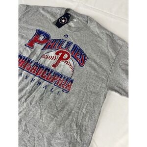 Majestic Philadelphia Phillies Baseball T-Shirt Mens XL‎ Gray MLB Graphic Tee